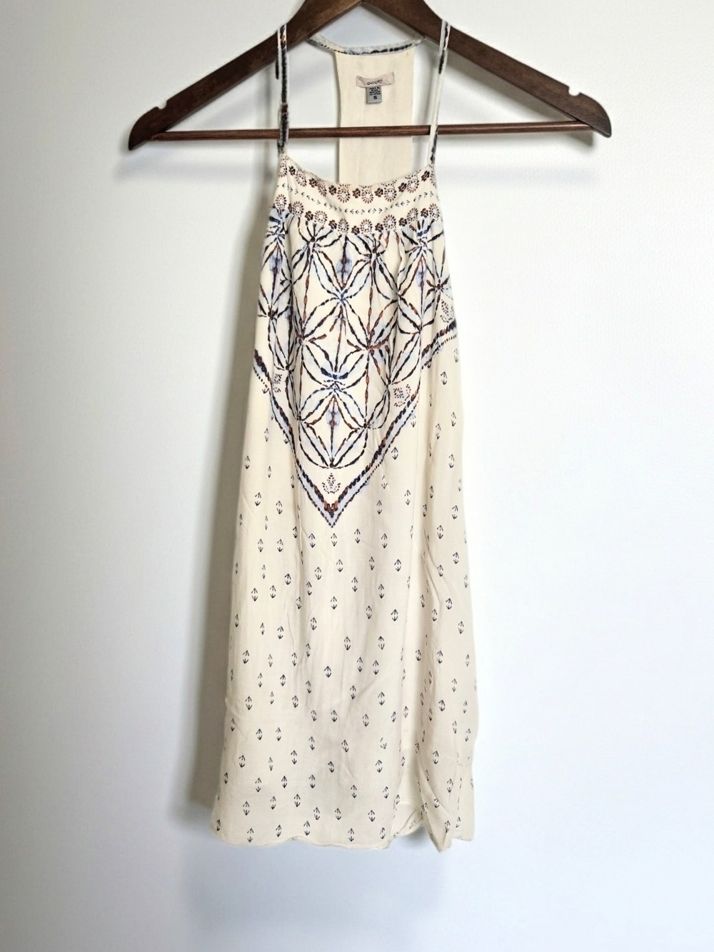 Urban Outfitters Ecote Boho Embroidered Open Back Halter Mini Dress Size S